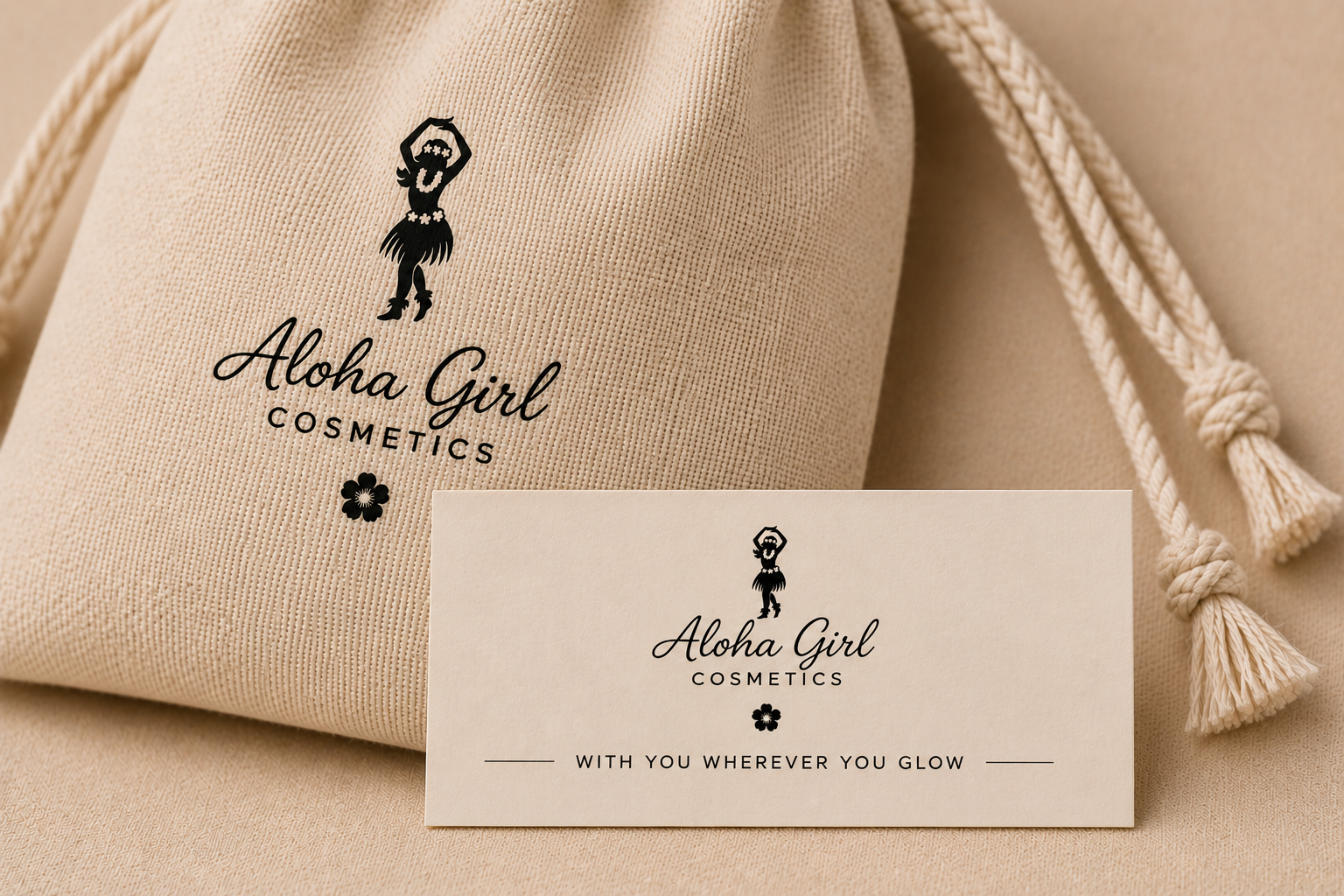 Aloha Girl business card and pouch